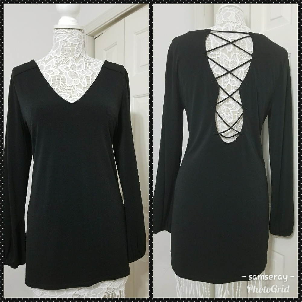 Express strappy back longsleeve tunic
